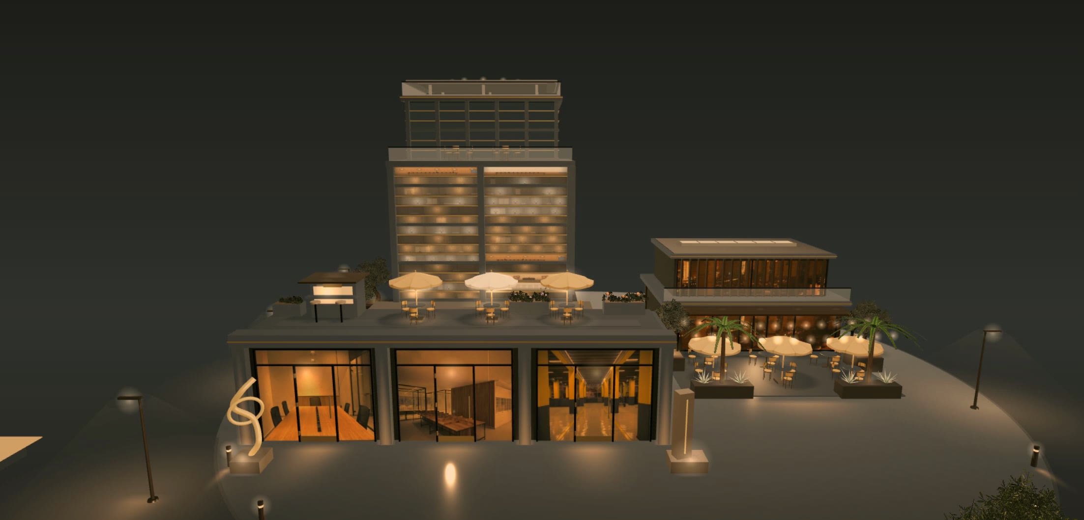 ELEVATE projects at night