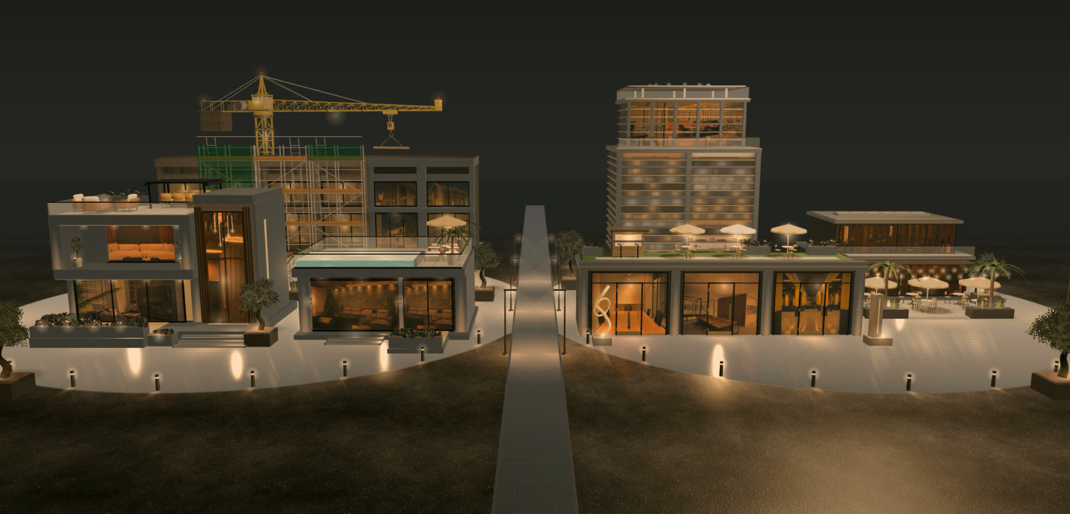 ELEVATE projects at night